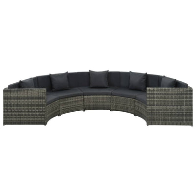 vidaXL 7 Piece Garden Lounge Set with Cushions Poly Rattan Grey