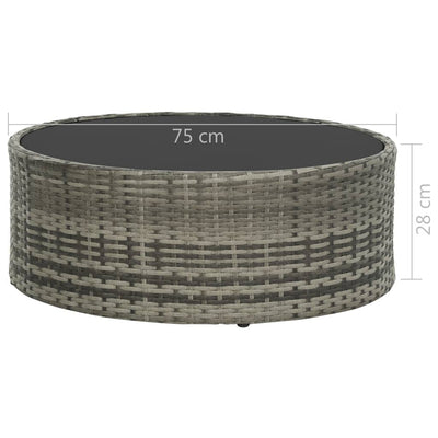 vidaXL 7 Piece Garden Lounge Set with Cushions Poly Rattan Grey