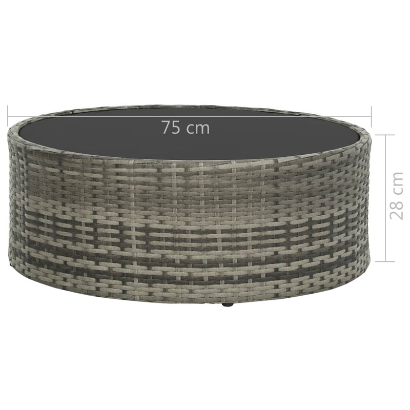 vidaXL 7 Piece Garden Lounge Set with Cushions Poly Rattan Grey