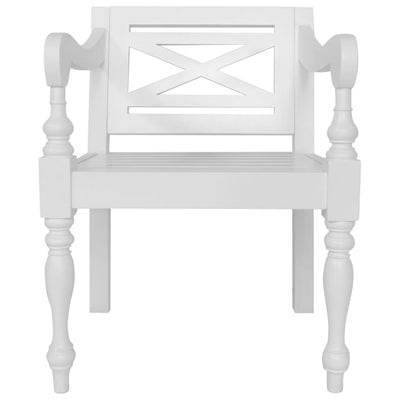 vidaXL Batavia Chairs 2 pcs White Solid Mahogany Wood