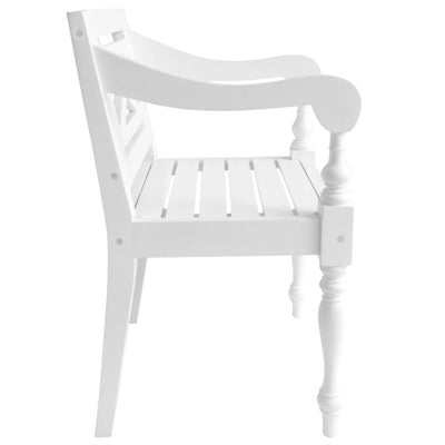 vidaXL Batavia Chairs 2 pcs White Solid Mahogany Wood