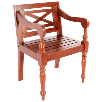 vidaXL Batavia Chairs 2 pcs White Solid Mahogany Wood