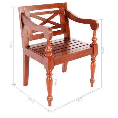 vidaXL Batavia Chairs 2 pcs White Solid Mahogany Wood