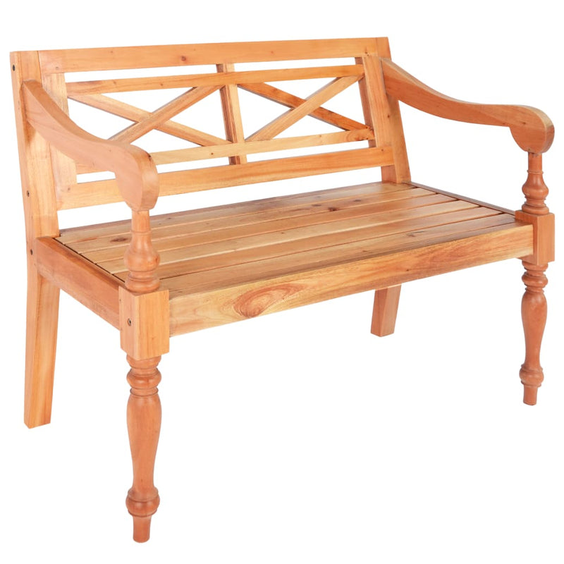 vidaXL Batavia Bench 136 cm Solid Mahogany Wood White
