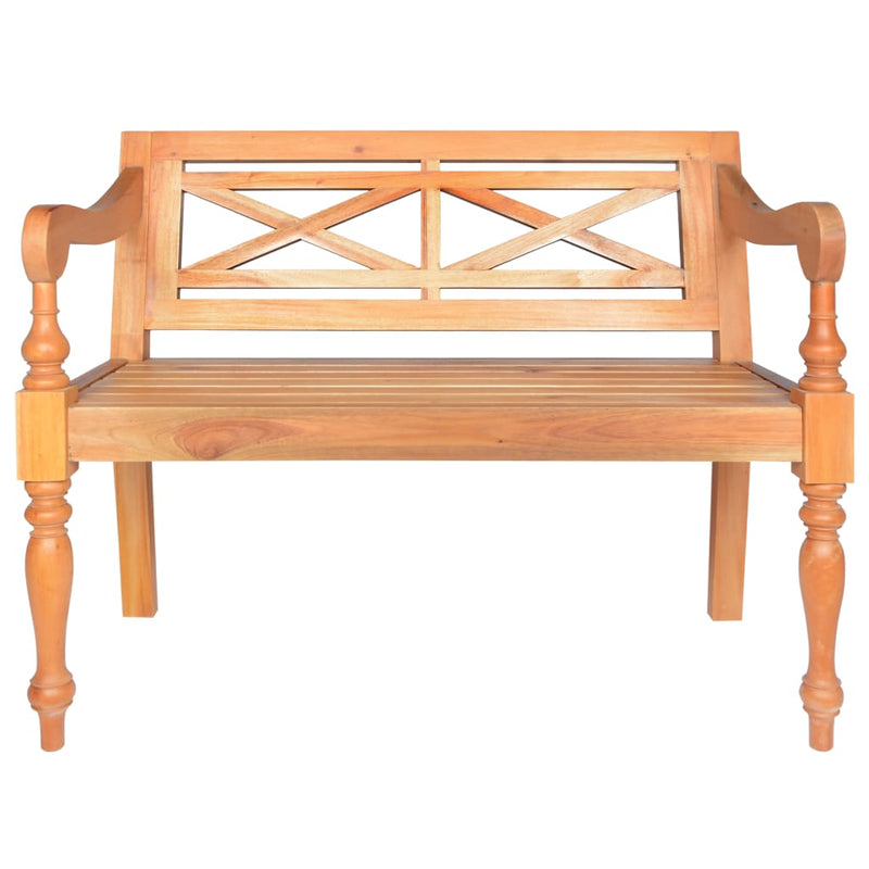 vidaXL Batavia Bench 136 cm Solid Mahogany Wood White