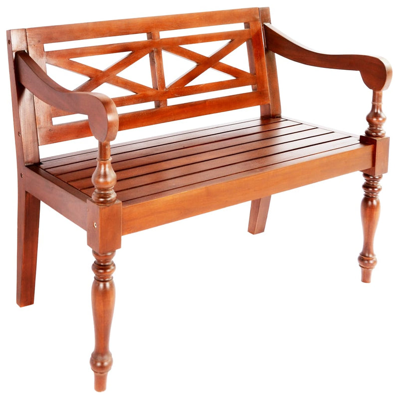 vidaXL Batavia Bench 136 cm Solid Mahogany Wood White