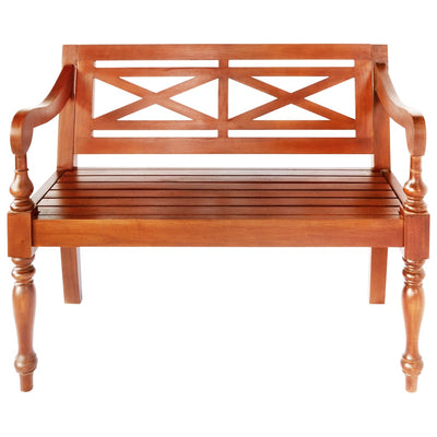 vidaXL Batavia Bench 136 cm Solid Mahogany Wood White