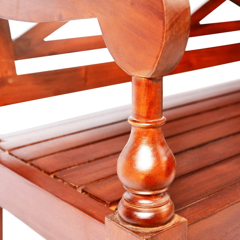 vidaXL Batavia Bench 136 cm Solid Mahogany Wood White