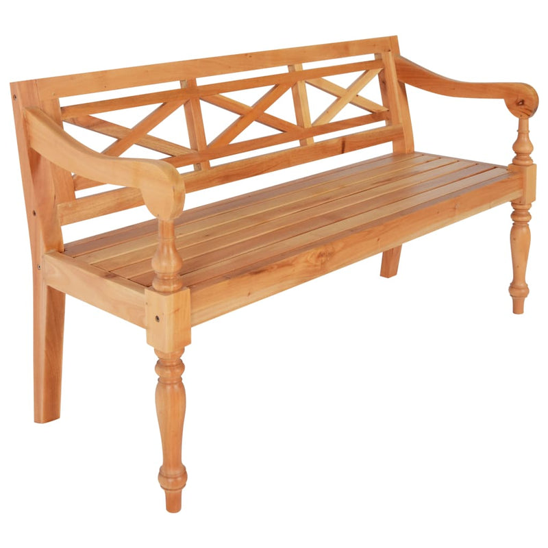 vidaXL Batavia Bench 136 cm Solid Mahogany Wood White