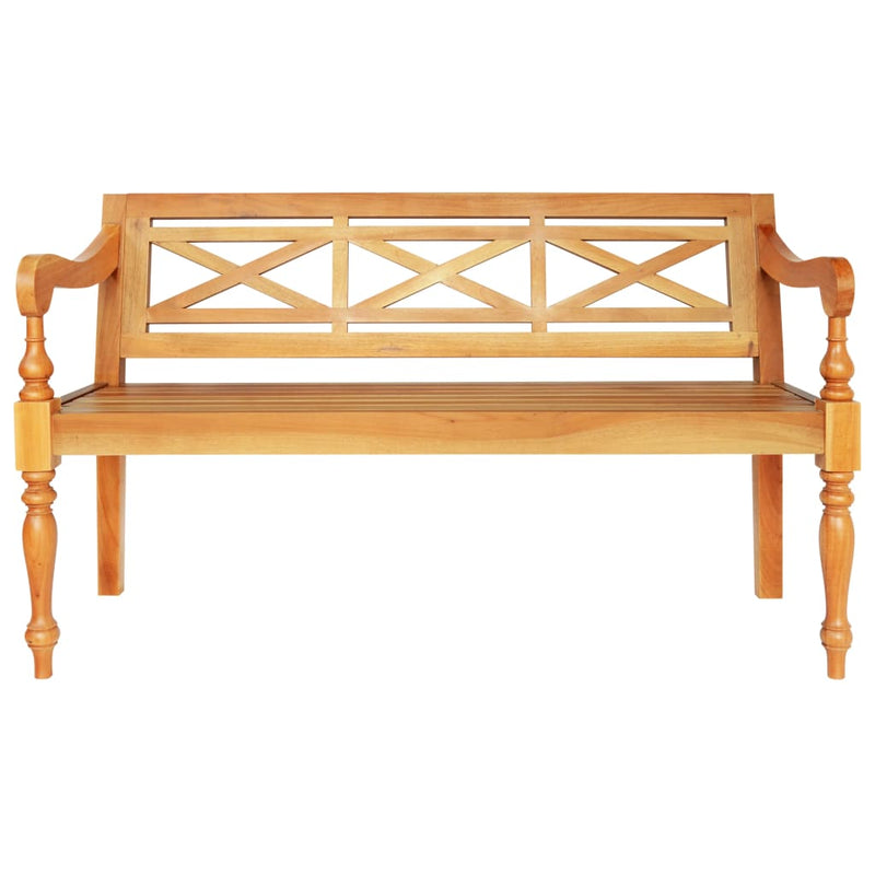 vidaXL Batavia Bench 136 cm Solid Mahogany Wood White