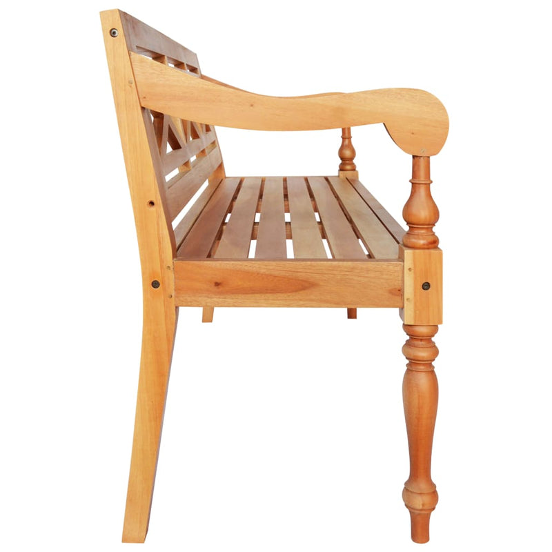 vidaXL Batavia Bench 136 cm Solid Mahogany Wood White