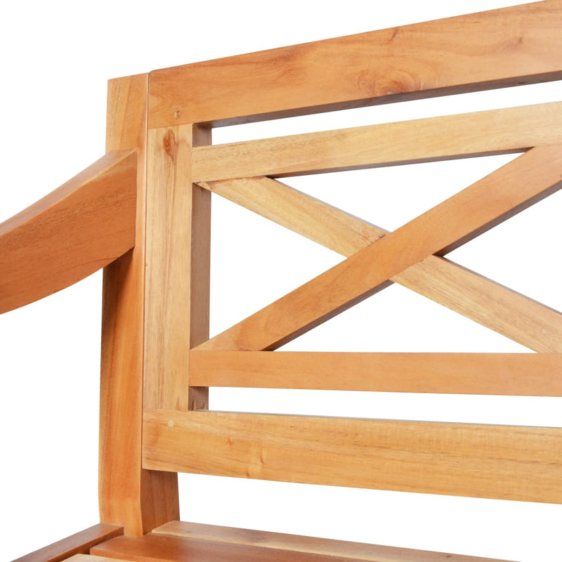 vidaXL Batavia Bench 136 cm Solid Mahogany Wood White