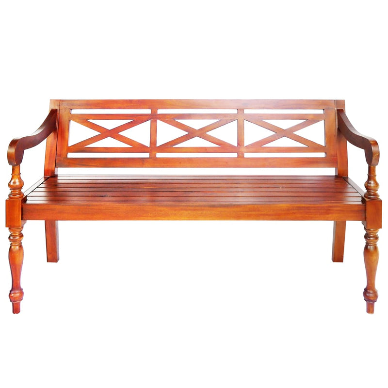 vidaXL Batavia Bench 136 cm Solid Mahogany Wood White