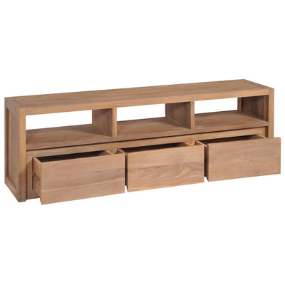 vidaXL TV Cabinet Solid Teak Wood with Natural Finish 120x30x40 cm