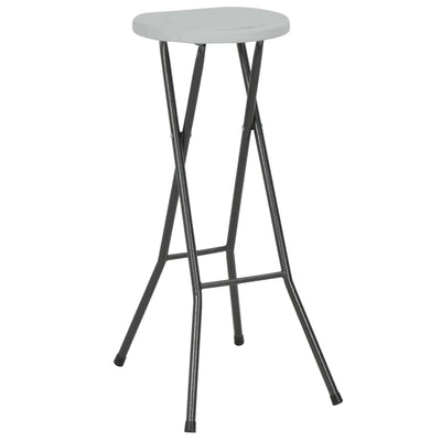 vidaXL Folding Bar Stools 2 pcs HDPE and Steel White