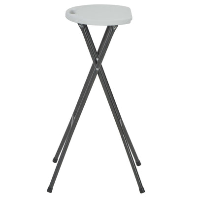 vidaXL Folding Bar Stools 2 pcs HDPE and Steel White