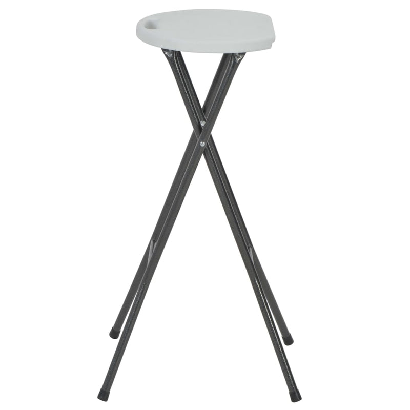 vidaXL Folding Bar Stools 2 pcs HDPE and Steel White