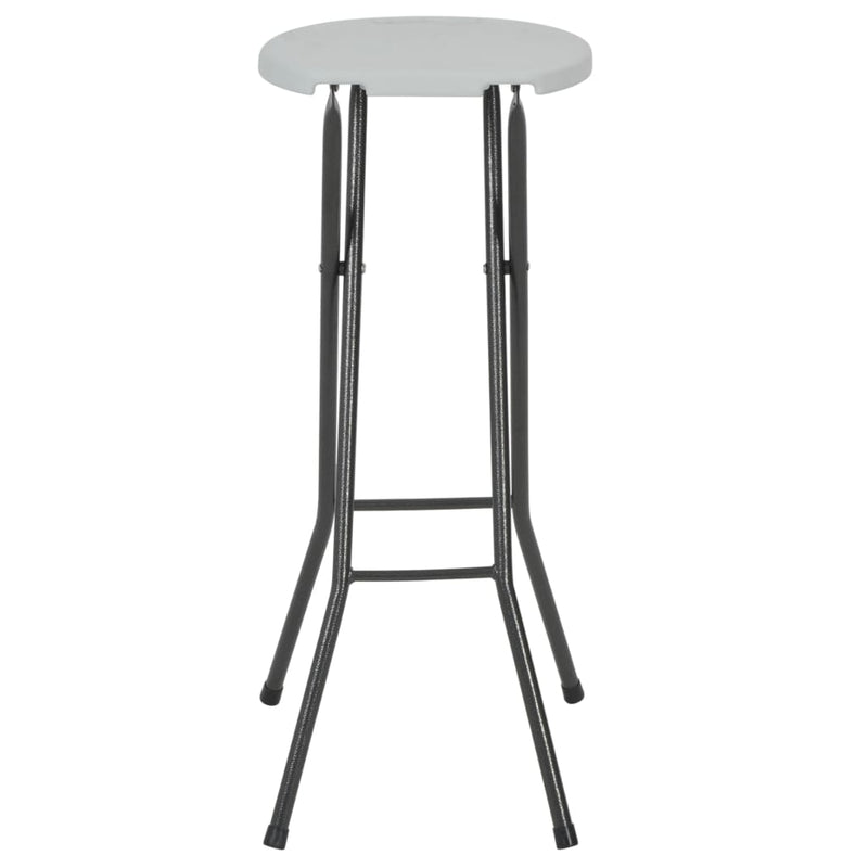 vidaXL Folding Bar Stools 2 pcs HDPE and Steel White