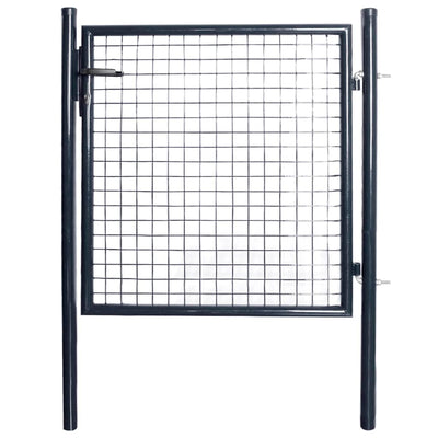 vidaXL Mesh Garden Gate Galvanised Steel 100x125 cm Grey