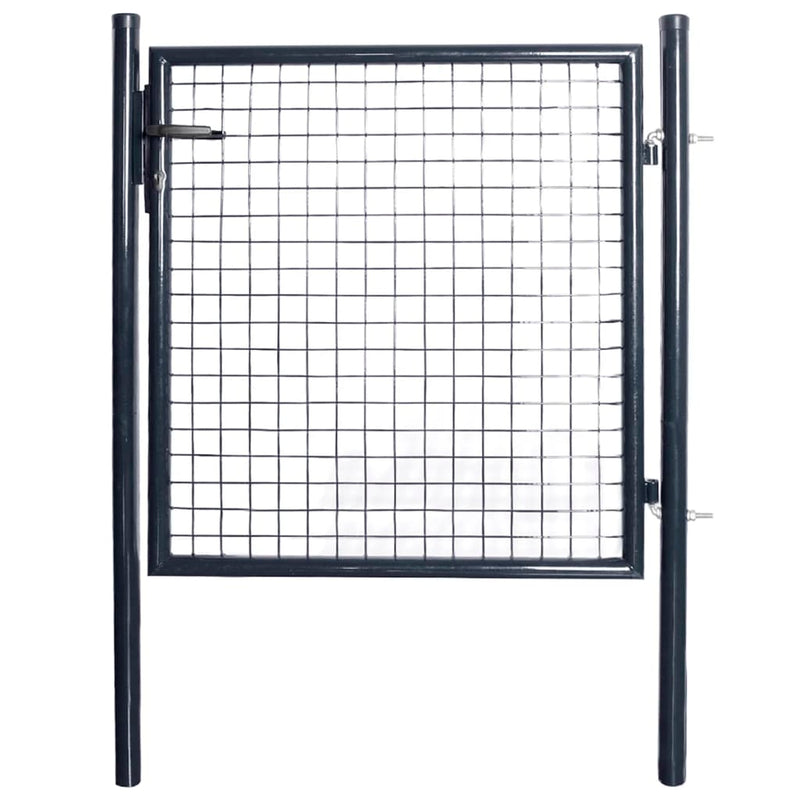 vidaXL Mesh Garden Gate Galvanised Steel 100x125 cm Grey