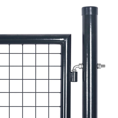 vidaXL Mesh Garden Gate Galvanised Steel 100x125 cm Grey