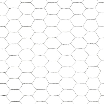 vidaXL Chicken Wire Fence Galvanised Steel 25x1.5 m Silver