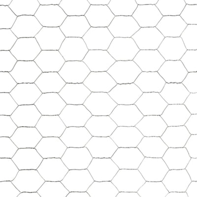 vidaXL Chicken Wire Fence Galvanised Steel 25x1.5 m Silver