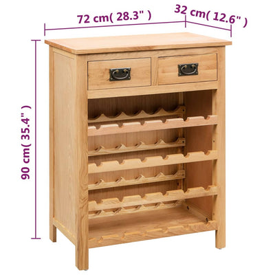vidaXL Wine Cabinet 72x32x90 cm Solid Oak Wood
