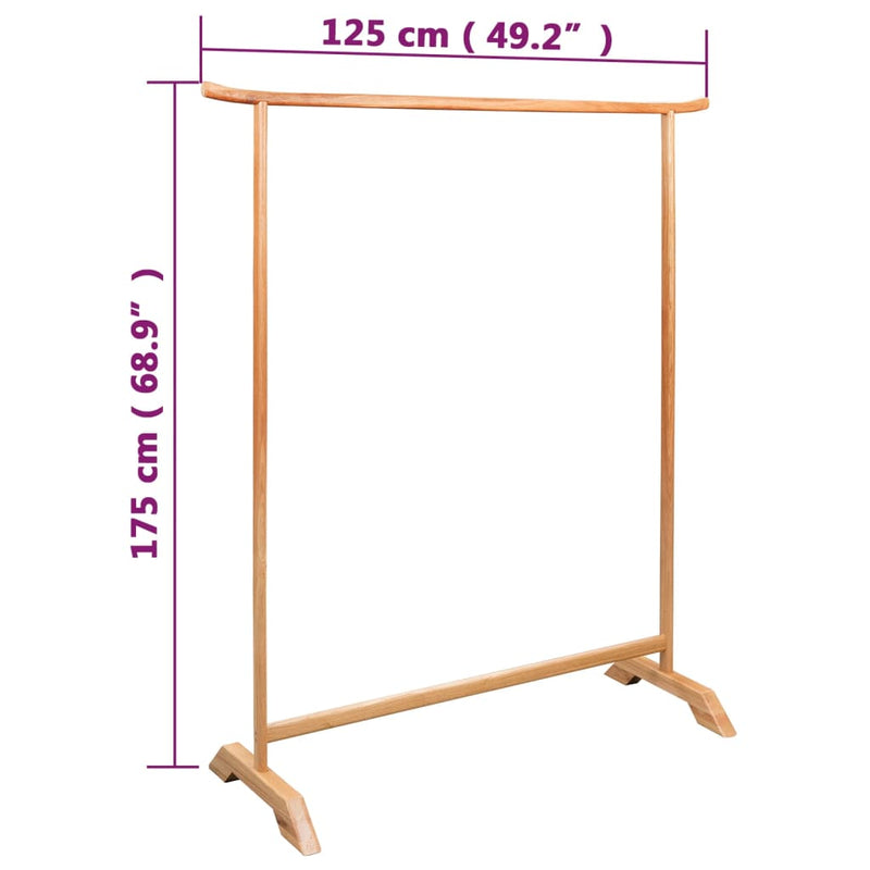 vidaXL Clothes Rack 125x175 cm Solid Oak Wood