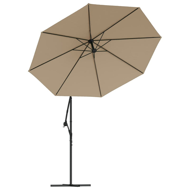 vidaXL Cantilever Garden Parasol with LED Lights and Steel Pole 300 cm Anthracite
