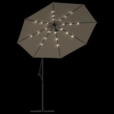 vidaXL Cantilever Garden Parasol with LED Lights and Steel Pole 300 cm Anthracite