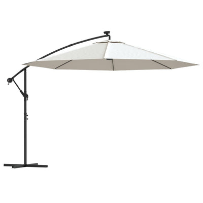 vidaXL Cantilever Garden Parasol with LED Lights and Metal Pole 350 cm Anthracite