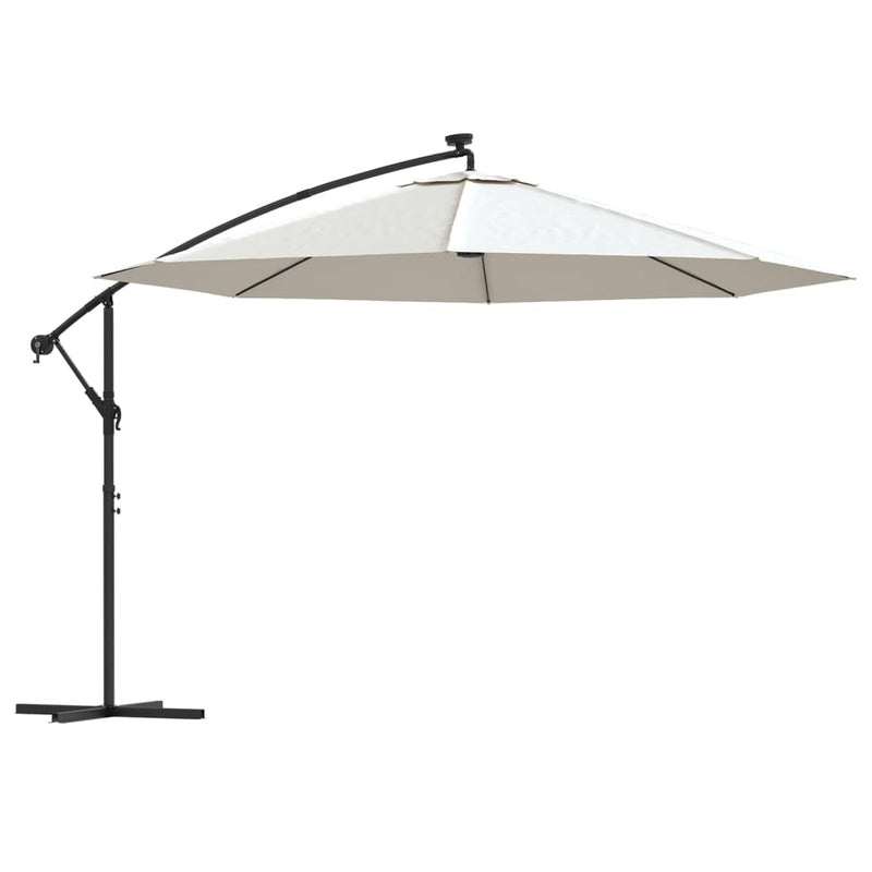 vidaXL Cantilever Garden Parasol with LED Lights and Metal Pole 350 cm Anthracite