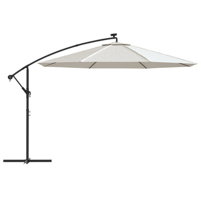 vidaXL Cantilever Garden Parasol with LED Lights and Metal Pole 350 cm Anthracite