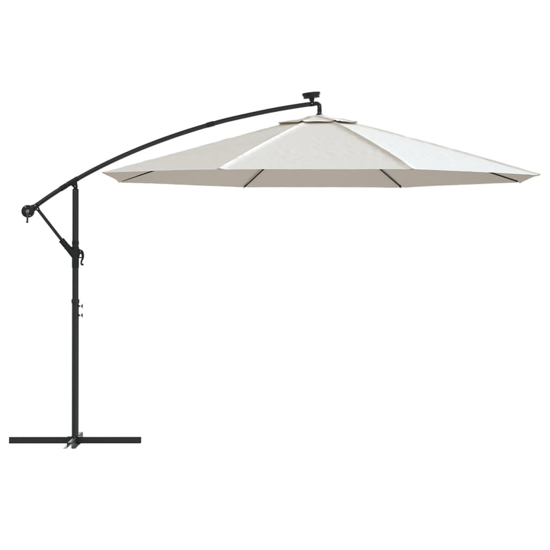 vidaXL Cantilever Garden Parasol with LED Lights and Metal Pole 350 cm Anthracite