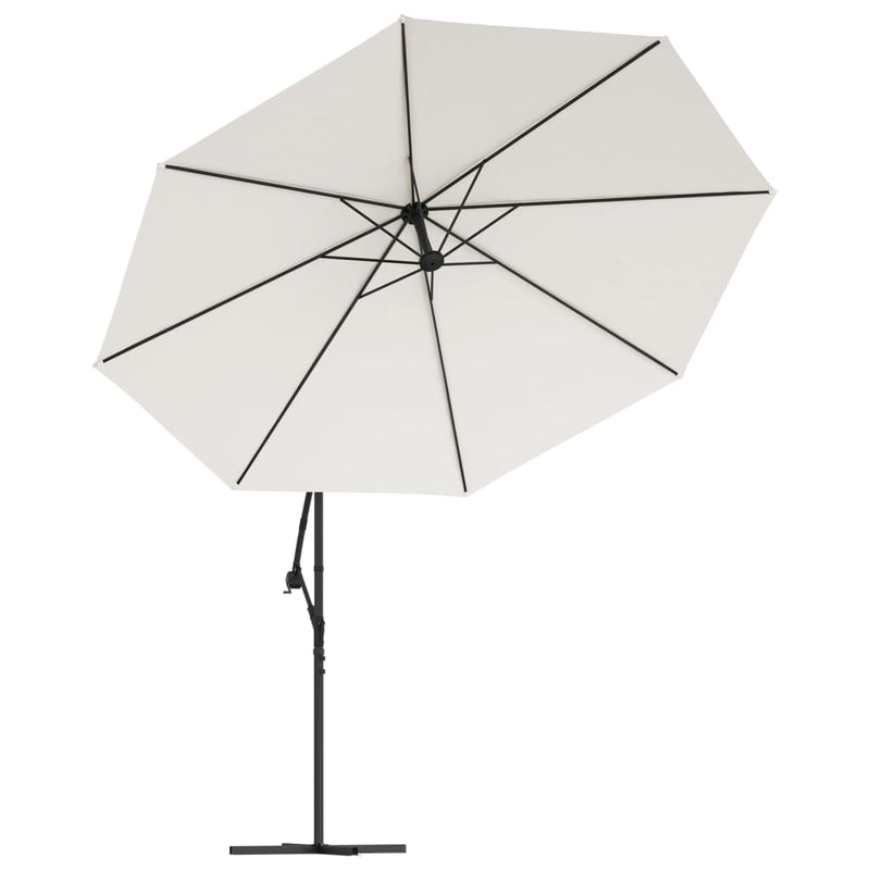 vidaXL Cantilever Garden Parasol with LED Lights and Metal Pole 350 cm Anthracite