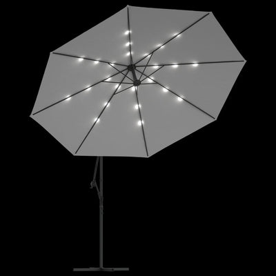 vidaXL Cantilever Garden Parasol with LED Lights and Metal Pole 350 cm Anthracite