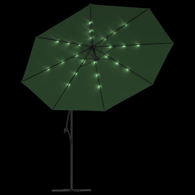 vidaXL Cantilever Garden Parasol with LED Lights and Metal Pole 350 cm Anthracite