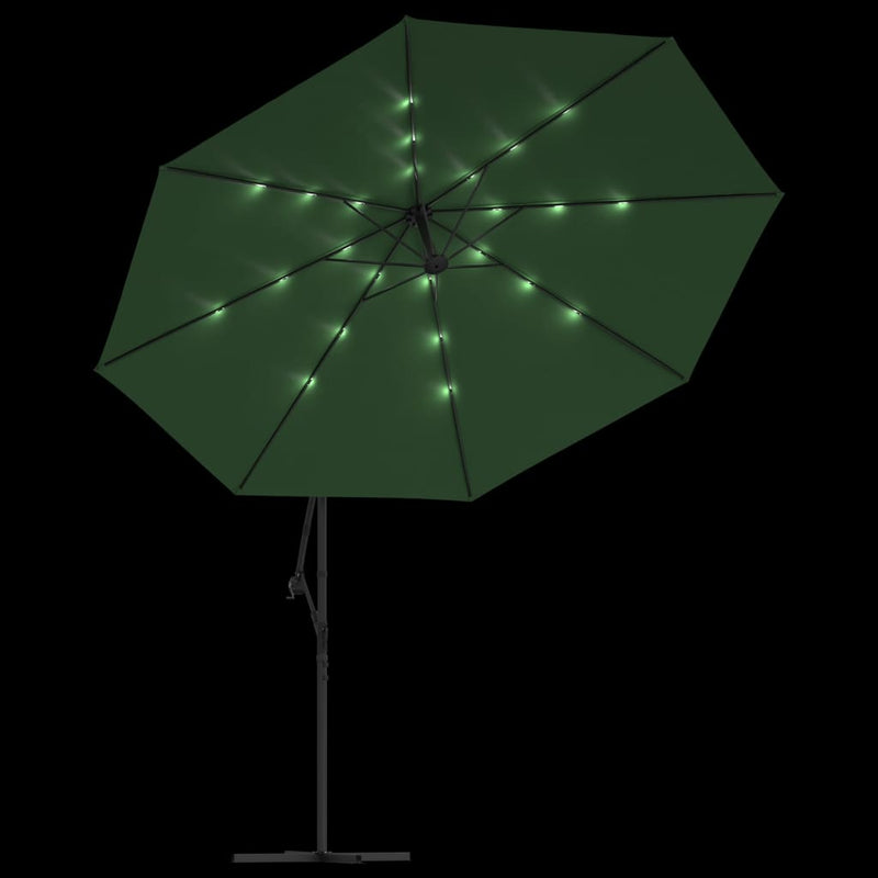 vidaXL Cantilever Garden Parasol with LED Lights and Metal Pole 350 cm Anthracite