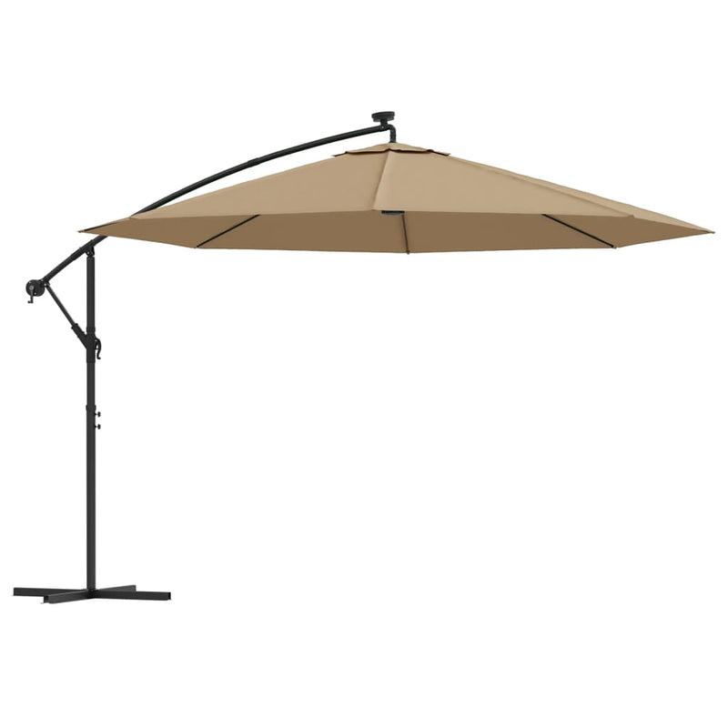 vidaXL Cantilever Garden Parasol with LED Lights and Metal Pole 350 cm Anthracite