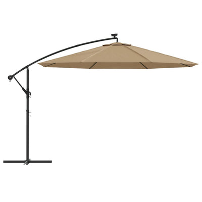 vidaXL Cantilever Garden Parasol with LED Lights and Metal Pole 350 cm Anthracite
