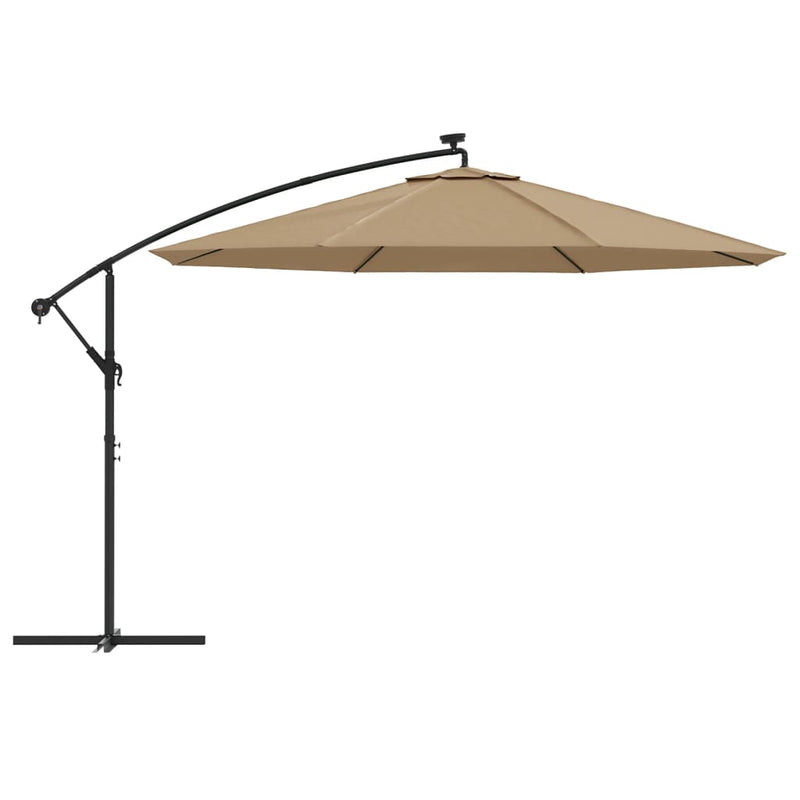 vidaXL Cantilever Garden Parasol with LED Lights and Metal Pole 350 cm Anthracite