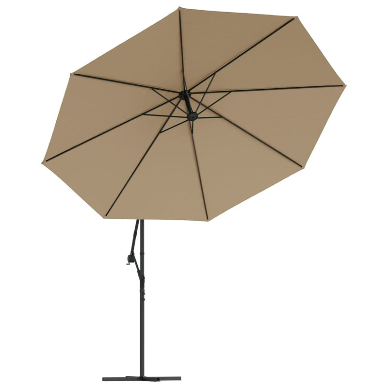 vidaXL Cantilever Garden Parasol with LED Lights and Metal Pole 350 cm Anthracite
