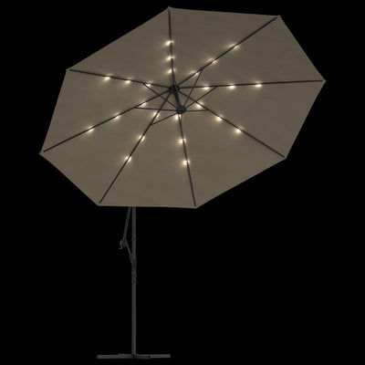 vidaXL Cantilever Garden Parasol with LED Lights and Metal Pole 350 cm Anthracite