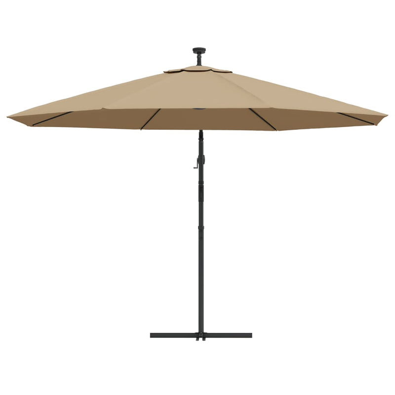 vidaXL Cantilever Garden Parasol with LED Lights and Metal Pole 350 cm Anthracite