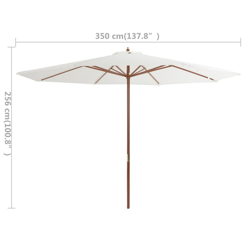 vidaXL Garden Parasol with Wooden Pole 350 cm Anthracite