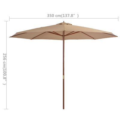 vidaXL Garden Parasol with Wooden Pole 350 cm Anthracite