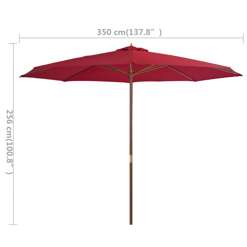vidaXL Garden Parasol with Wooden Pole 350 cm Anthracite