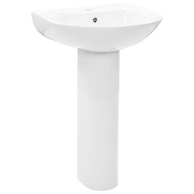 vidaXL Freestanding Basin with Pedestal Ceramic White 650x520x200 mm