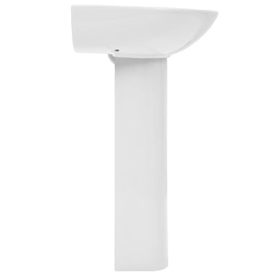 vidaXL Freestanding Basin with Pedestal Ceramic White 650x520x200 mm